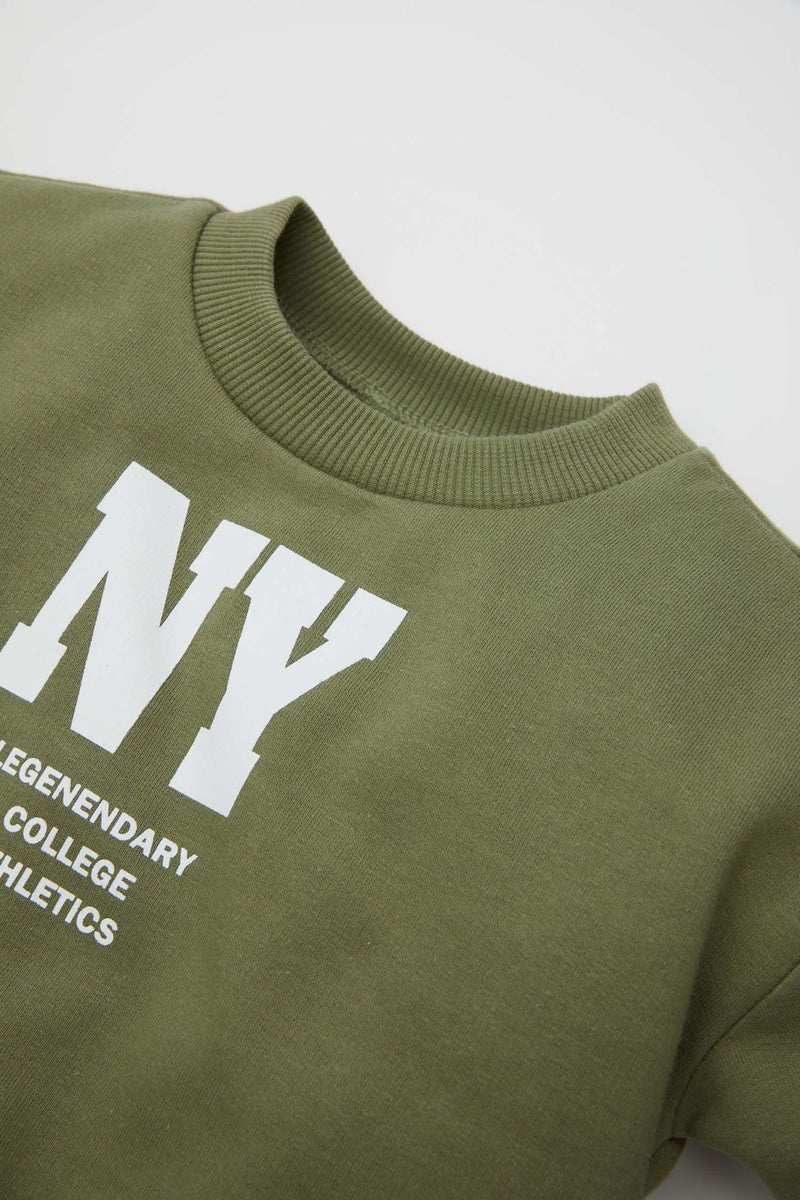 DeFacto Green BabyBoy Baby Boy Printed Sweatshirt Sweatpants 2 Piece Set Casual - Image 3